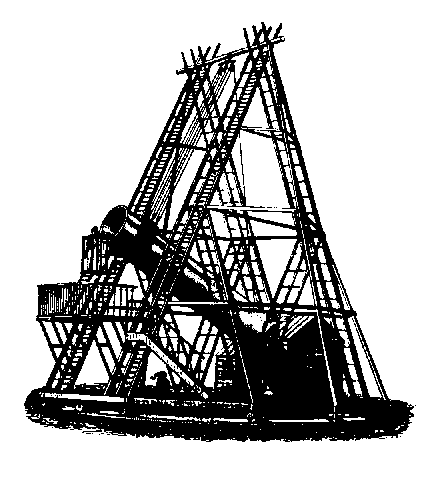 Drawing of William Herscehels largest telescope