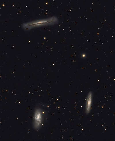 GALEX NASA view of a triplet of galaxies in Leo