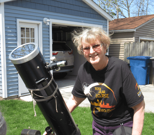 Astra and telescope ready for the eclipse