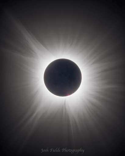 Josh Fields image of the solar corona during the 2024 Total Solar Eclipse