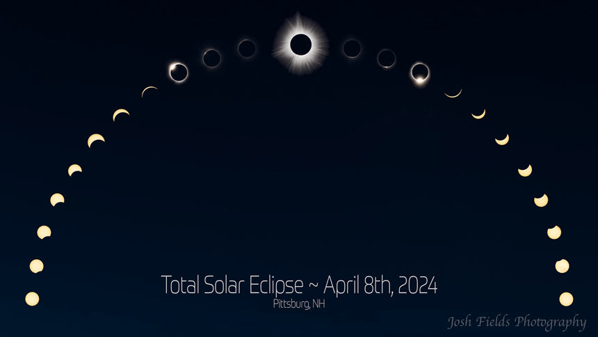Josh Fields Montage of the 2024 Total Solar Eclipse