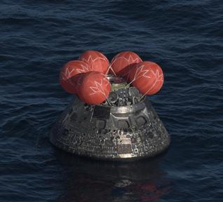 Artemis II crew capsule splashdown