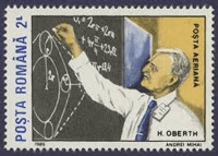 Romanian stamp honoring Hermann Oberth