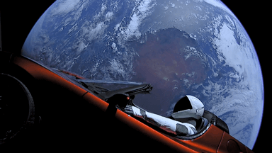 Starman leaving Earth